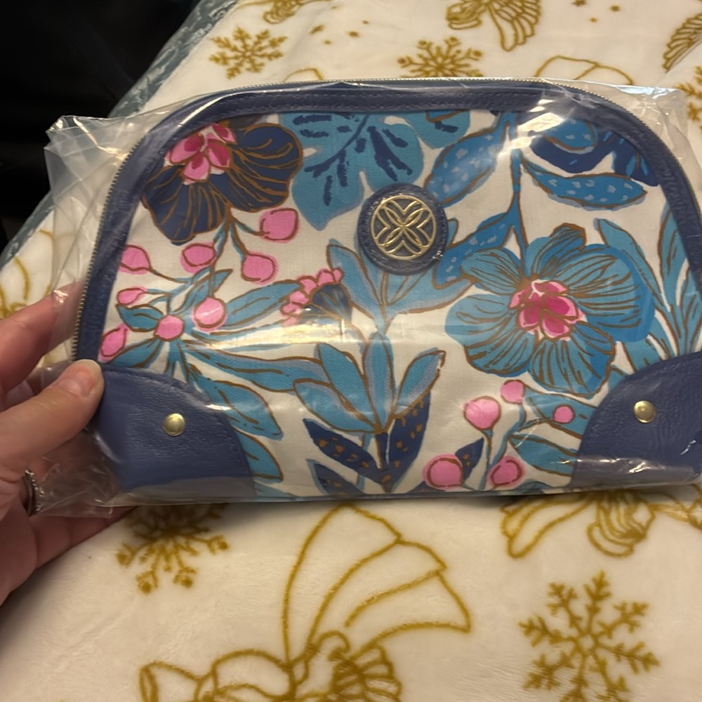 NWT Lilly Pultizer Breezy Aqua Best Fronds Forever Blue, Pink & White